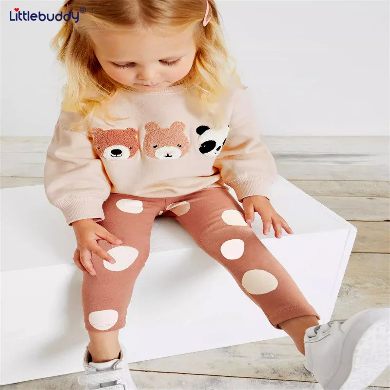 European and American style spring and autumn new girls long-sleeved children's suit sweater children's suit leggings suit