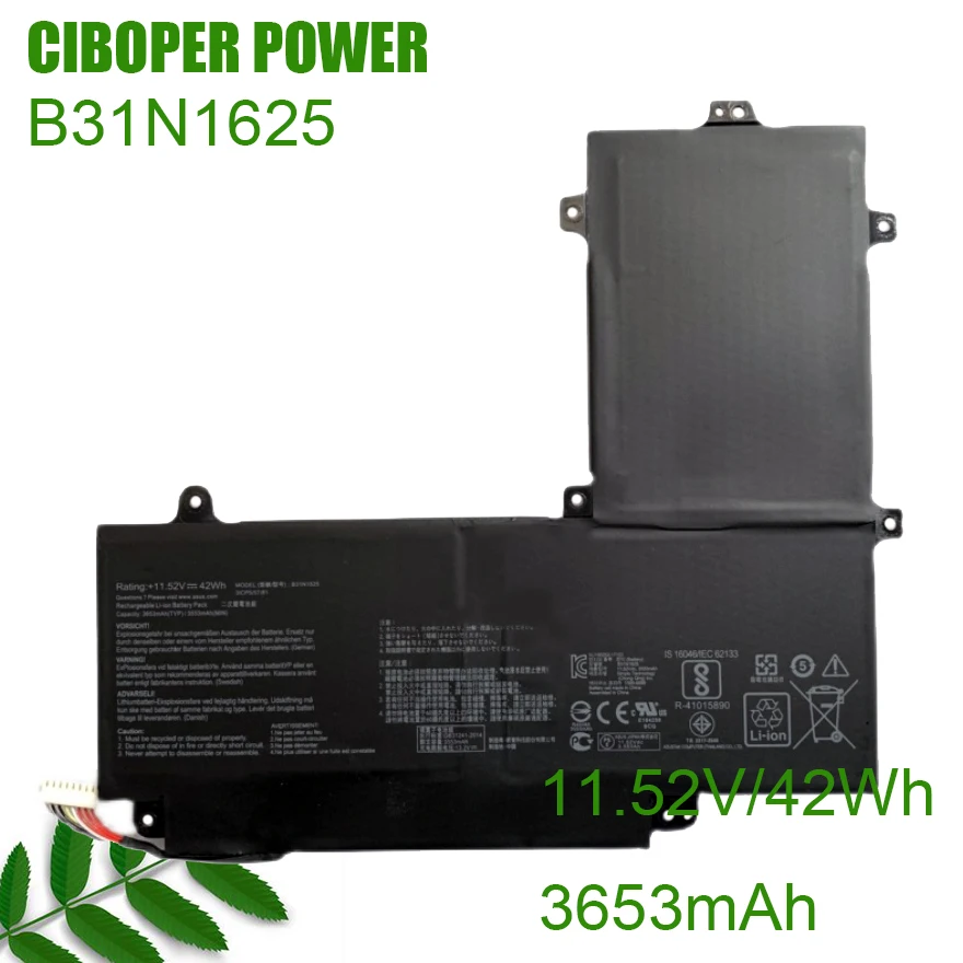 CP Laptop Battery B31N1625 0B200-02470100 11.52V/42Wh/3653mAh For VVivoBook Flip 12 TP203MAH TP203NAH Series Notebook