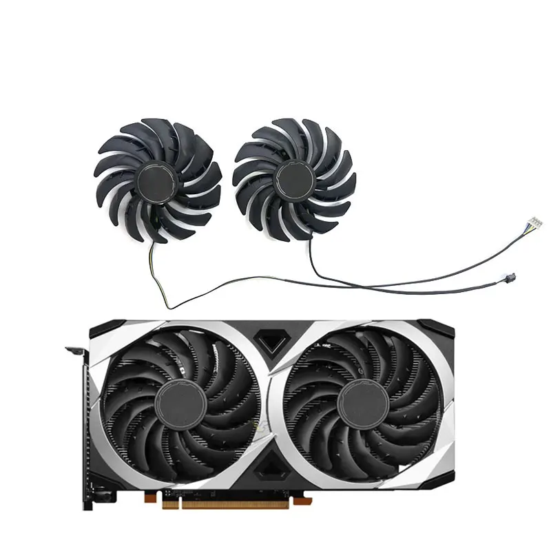 2 fans Brand new for MSI Radeon RX7600 8GB MECH 2X CLASSIC OC Wantushi graphics card replacement fan PLD10010S12HH
