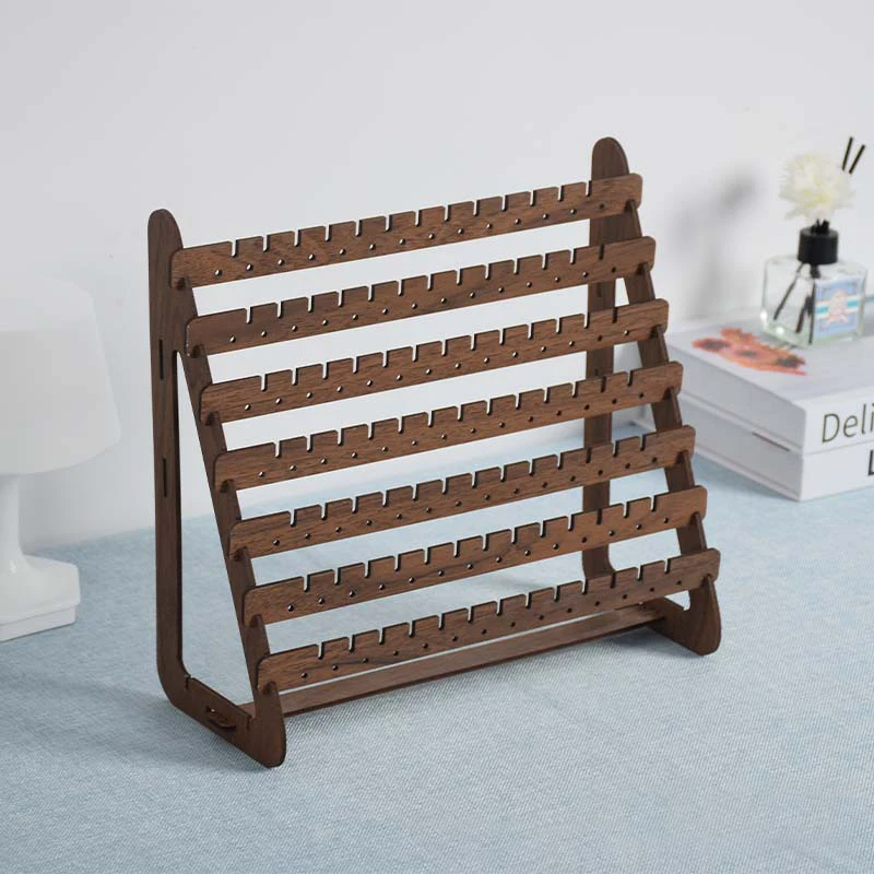 Mehrschichtiger Holz-Ohrringständer, Schmuckaufbewahrungsorganizer mit hoher Kapazität, Präsentationsregal für Zuhause, Wohnzimmer, Schlafzimmer, Schreibtisch – Detail 6