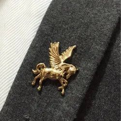 European and American fashion retro cute Pegasus zinc alloy brooch charm for men and women's clothing, small collar pin and pin