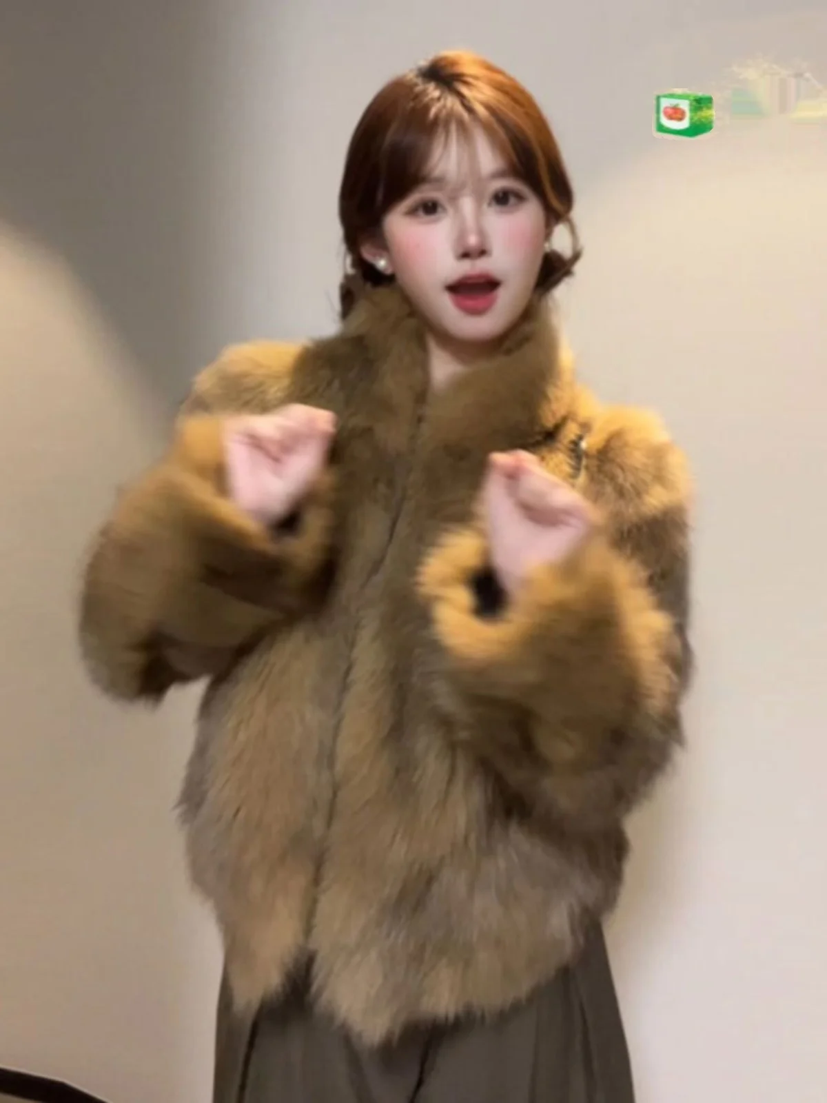 

Retro High-End Fashion Young Style Short Fur Coat Young Model Integrated Leather And Fur Jacket Comfortable Pure Color Coat