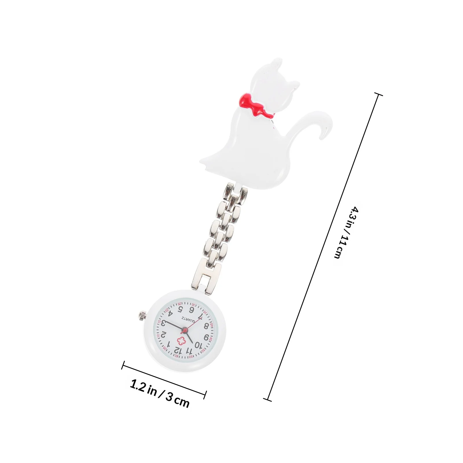 1pc Small Cat Pocket Cat Nurse Pocket Watch For Nurses Doctors Nurse Fob Hanging Chain Watch Student Gift Metal Timepiece