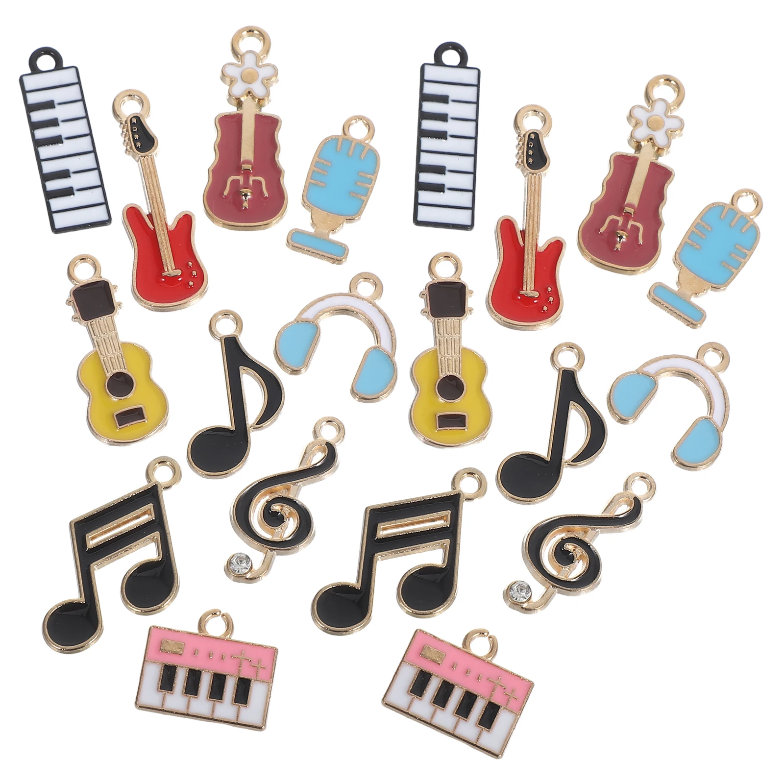 

20pcs Music Note Charms Enamel Pendant Jewelry Symbols Mini Alloy Accessories for Bracelets Necklaces DIY Projects Custom
