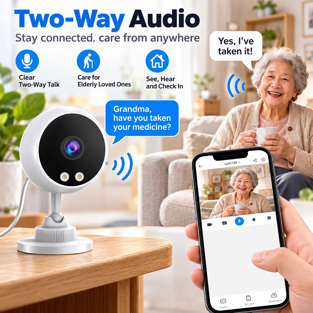 JOOAN 5MP 5G WiFi Window Camera Indoor Window Smart IP Camera Two-Way Audio Motion Detection For Elderly Care Home Security Cam