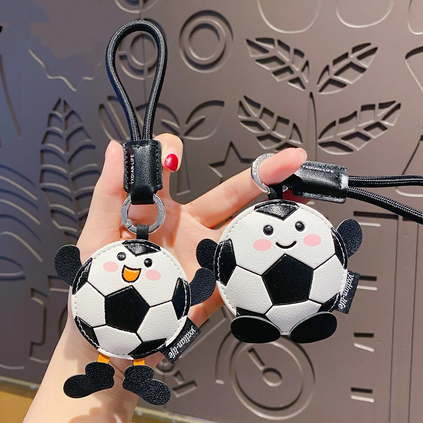 2026 Leather Football Keychain- Cute Cartoon Football Leather Charm for Bags, Perfect Gift Bag Charm Unique Gift for Sports Fans