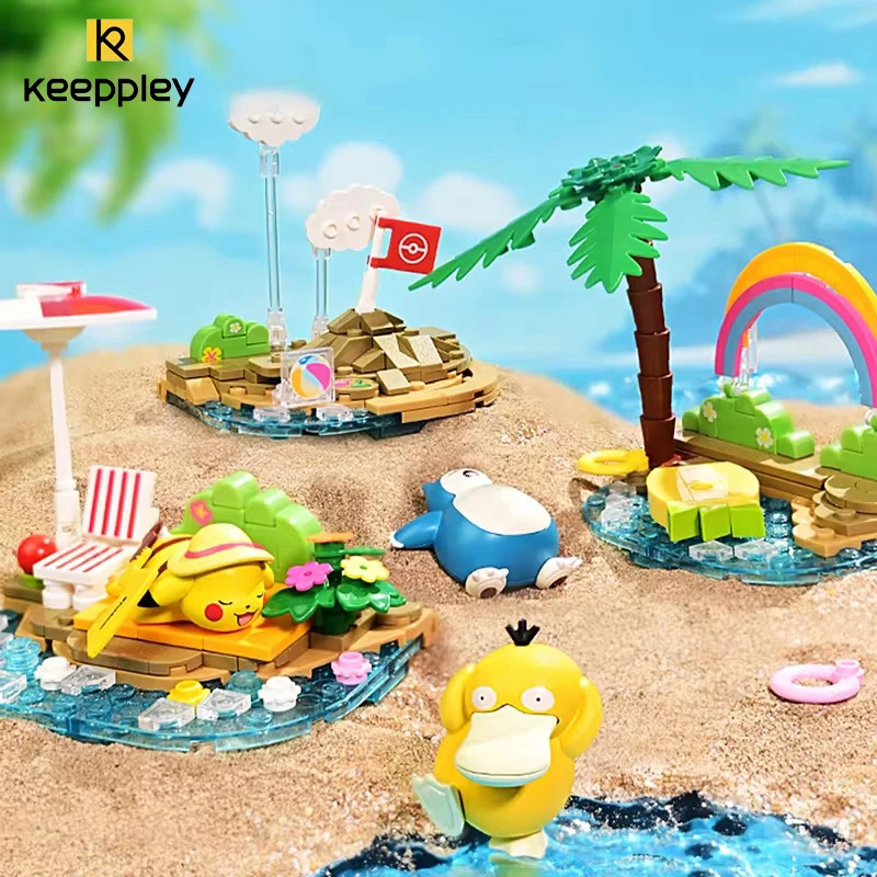 

New Pokemon Keeppley Building Blocks Collection Pikachu Beach Party Scene Children's Puzzle Building Block Toys Birthday Gift