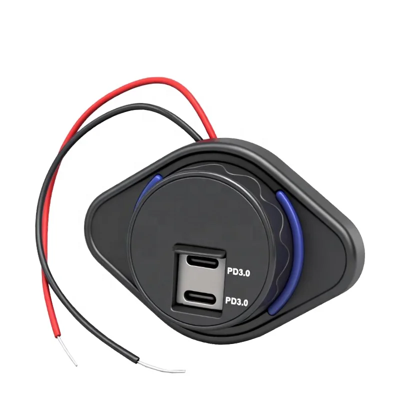 

12V-24V USB Car Charger Socket PD3.0 30W Dual USB Ports Waterproof for RV BUS CAR Camper caravan