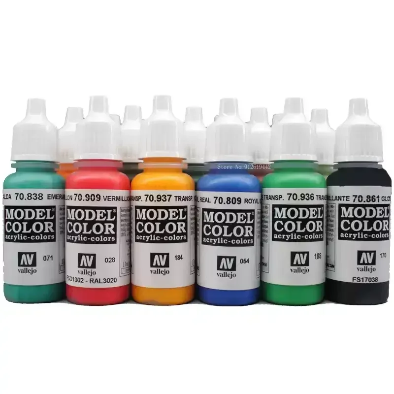 17ml/bottle Model Coloring Hand Smear Eco-friendly Water-based Paint DIY Handmade Motorcycle/boat/action Figure Coloring Pigment