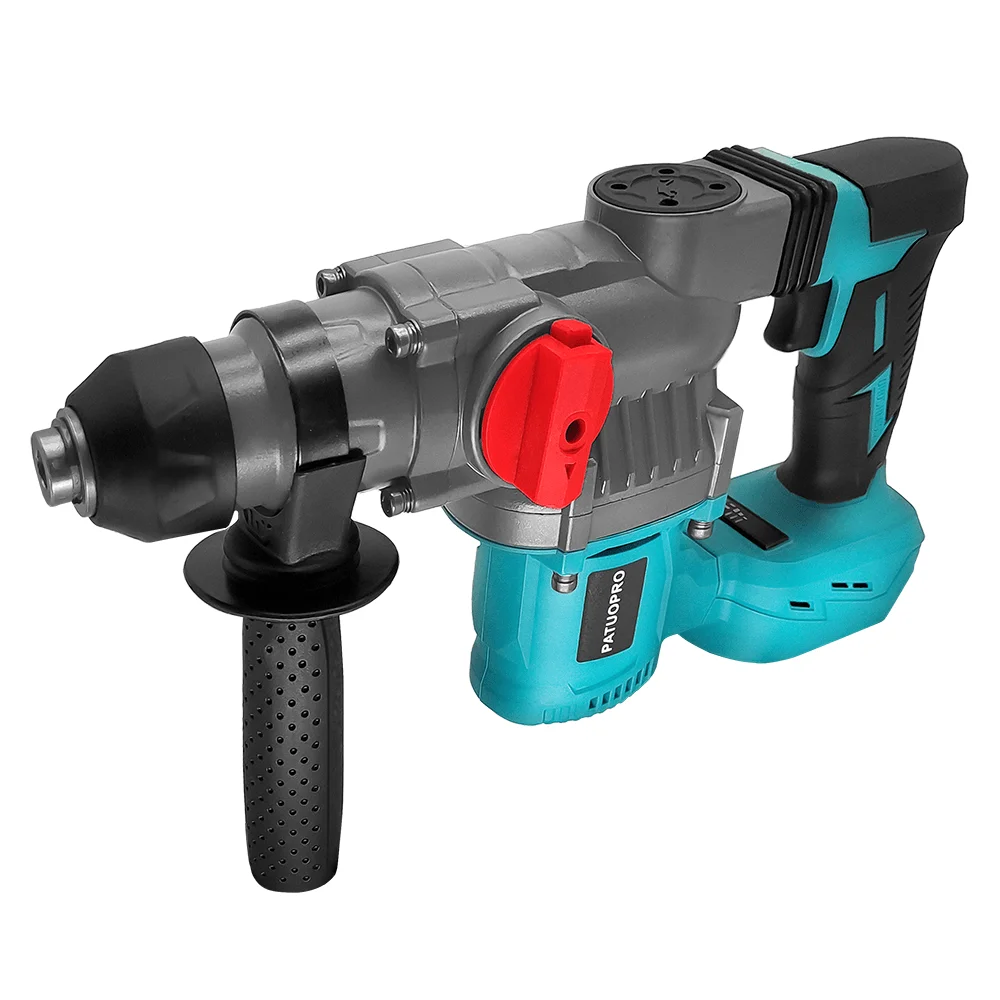 Taladro de Martillo inalámbrico sin escobillas, Taladro de Martillo rotativo de 2 modos multifuncional para batería Makita de 18V