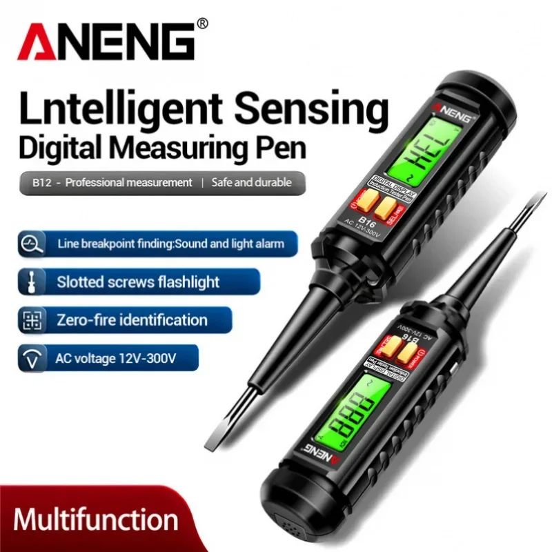 B16 Intelligent Sensing Digital Tester Pen Non-Contact 12V-300V NCV AC Voltage Detector for Electrical Testing
