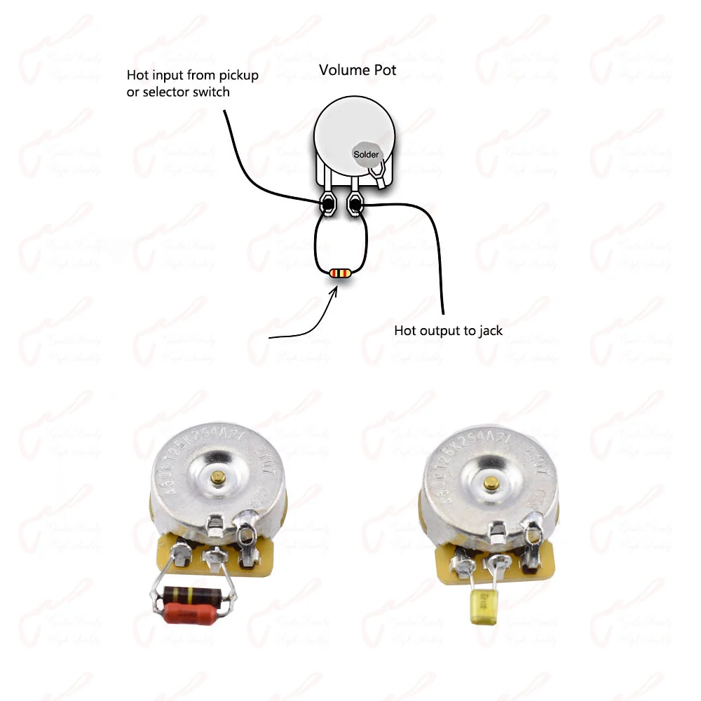 Guitarra elétrica Volume Treble, sangrar Kit, Cap Capacitor, origem nos, 1 pc