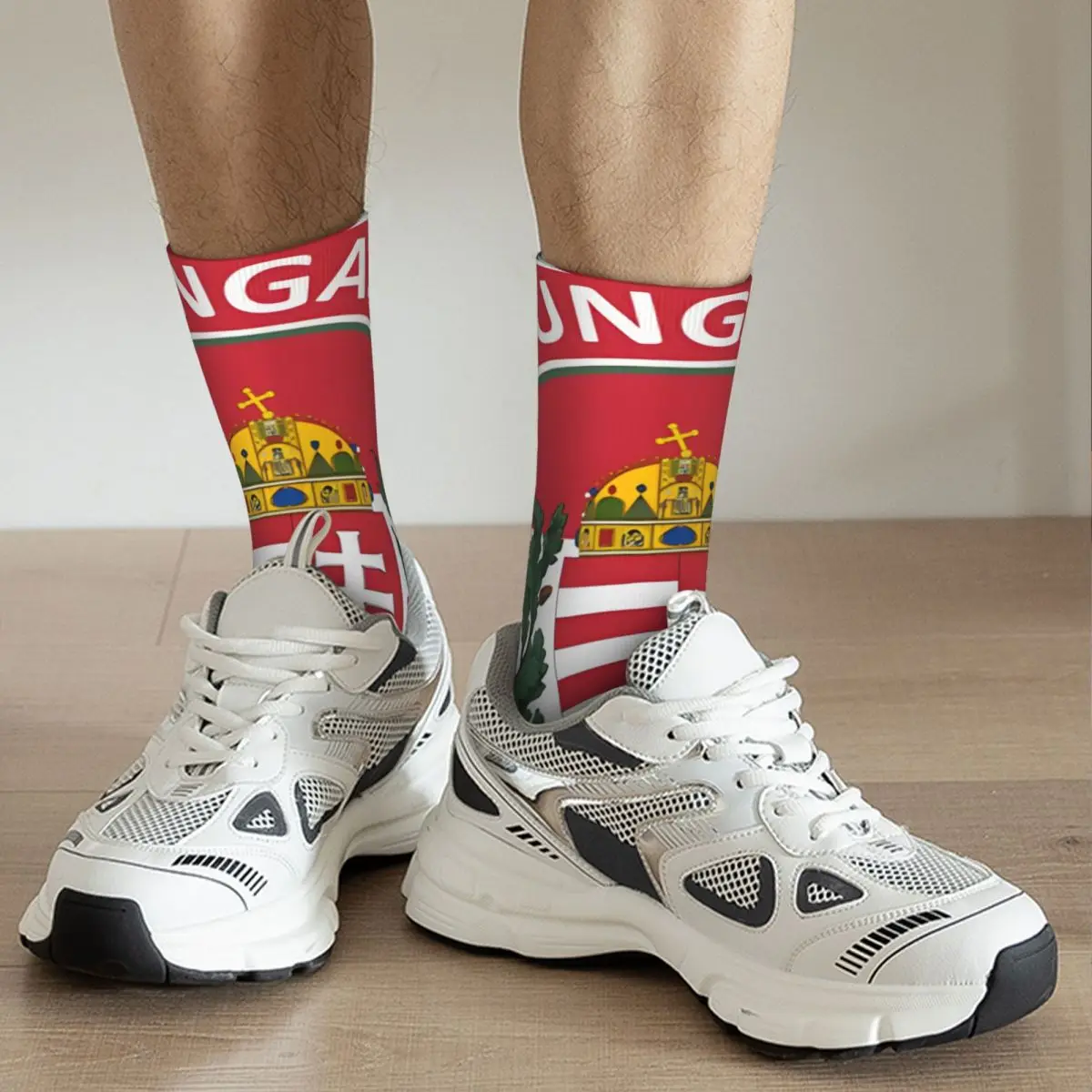 Men's Retro Harajuku Crew Sock, Casual, Streetwear, Design, Futebol, Polônia, Inglaterra, Polônia, Novidade, 2024