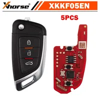 Lote de 5 Llaves de Coche Universales XHORSE XKKF05EN/XKKF02EN con 3 Botones para Herramienta de Llaves VVDI (Versión en Inglés)