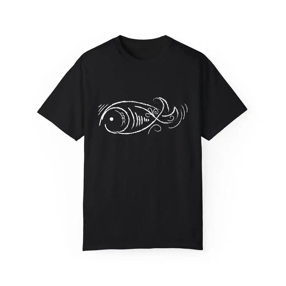 Fish Design T Shirt Hand Drawn, Unisex Retro Tee, Nature Shirt, Cute Tee Unisex T-shirts For Man Woman Short Summer Tees