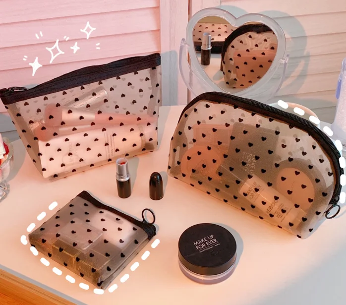 

Makeup Bag Large Capacity Toiletry Storage Bag Portable Portable Cosmetic Storage Mesh Bag Outdoor Travel Home Storage Tool