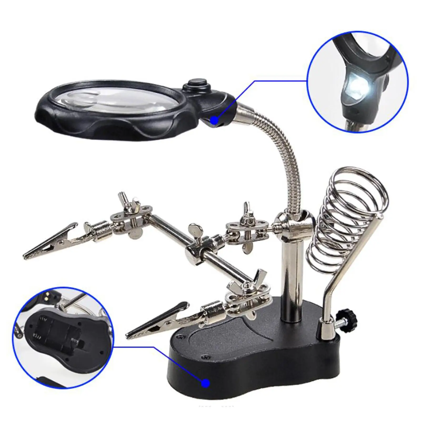 Magnifying Glass Soldering Station Professional Alligator Clips Welding