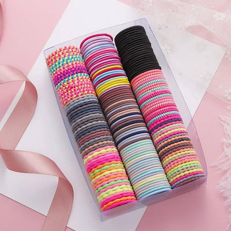 Girls 50 Pcs Rubber Band Children Tie Hair Colorful High Horsetail Hair Rope Hairs Circles No Harm To Hairs Holder Accessories