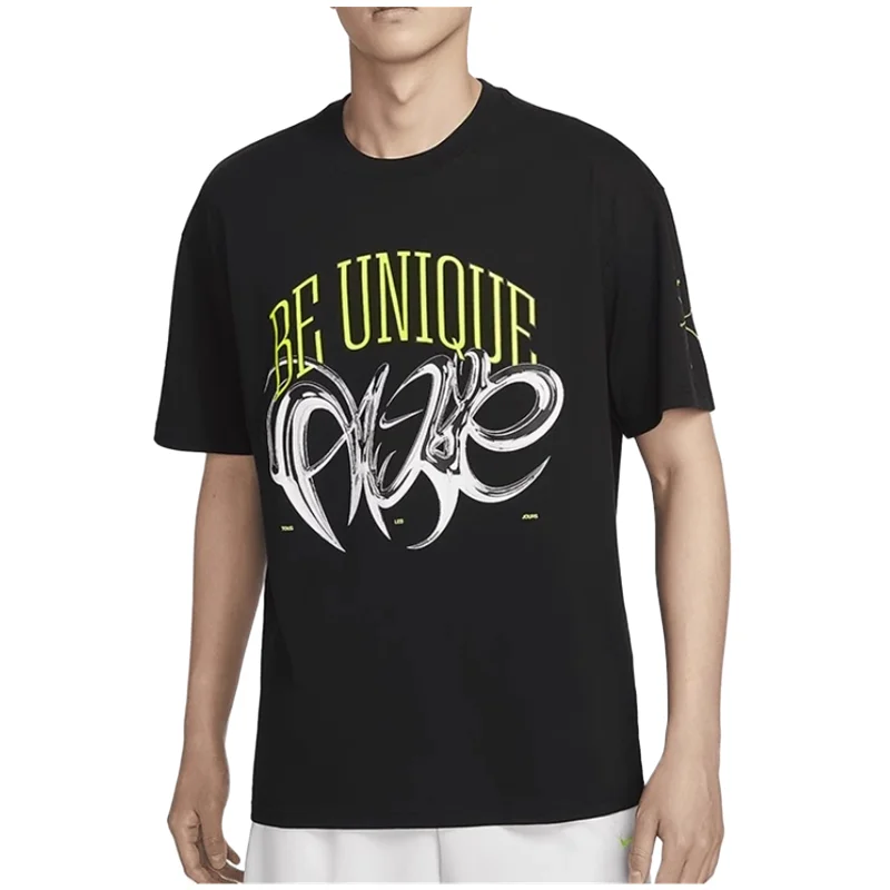 

Nike Short T-shirt Men's Black Letter print design Ventilate Sports Short sleeve Loose S-XXL IB5571-010