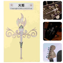 Fretboard Note Positions Personalized Stickers (Magnolia and Birds) Headstock Panel Inlay Man