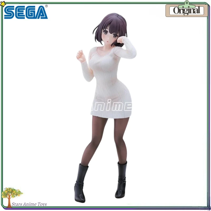 Original SEGA Luminasta Saekano: cómo criar a una novia cenefa Kato Megami suéter Anime modelo hecho a mano juguete de colección