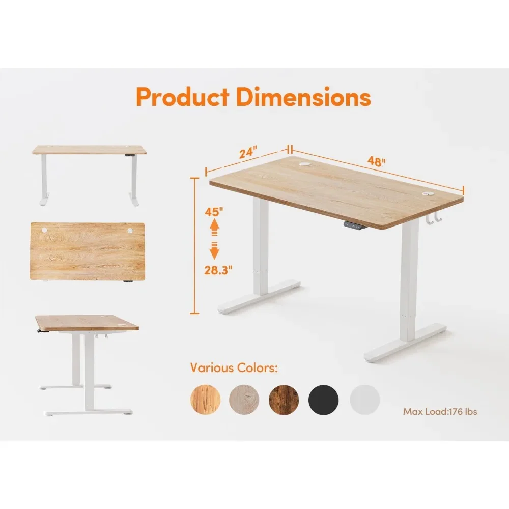 Altura elétrica ajustável Standing Desk, mesa de escritório, altura telescópica Ajuste