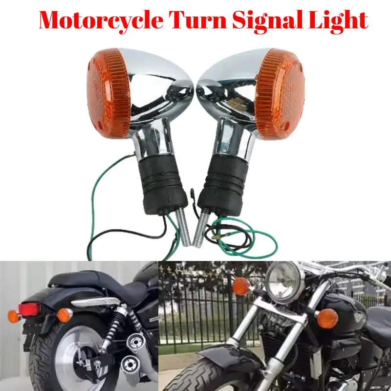 Motorcycle Turn Signals Amber Lights Universal 12V Moto Bulb Indicators Turn Signals For Honda STEED600 VT400 VT600 VT750 VT1100