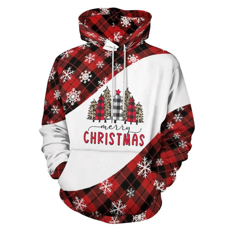 Merry Christmas Graphic Women Sweatshirts Funny Xmas Ornament Tree Snowflake 3D Printed Hoodies For Men Clothes Y2k Kids Hoody