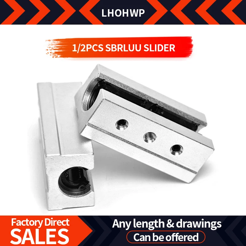 

SBR16LUU SBR20LUU SBR25LUU SBR30LUU SBR40L Aluminum Block Linear Motion Ball Bearing Slide Block Match Use SBR linear Guide Rail