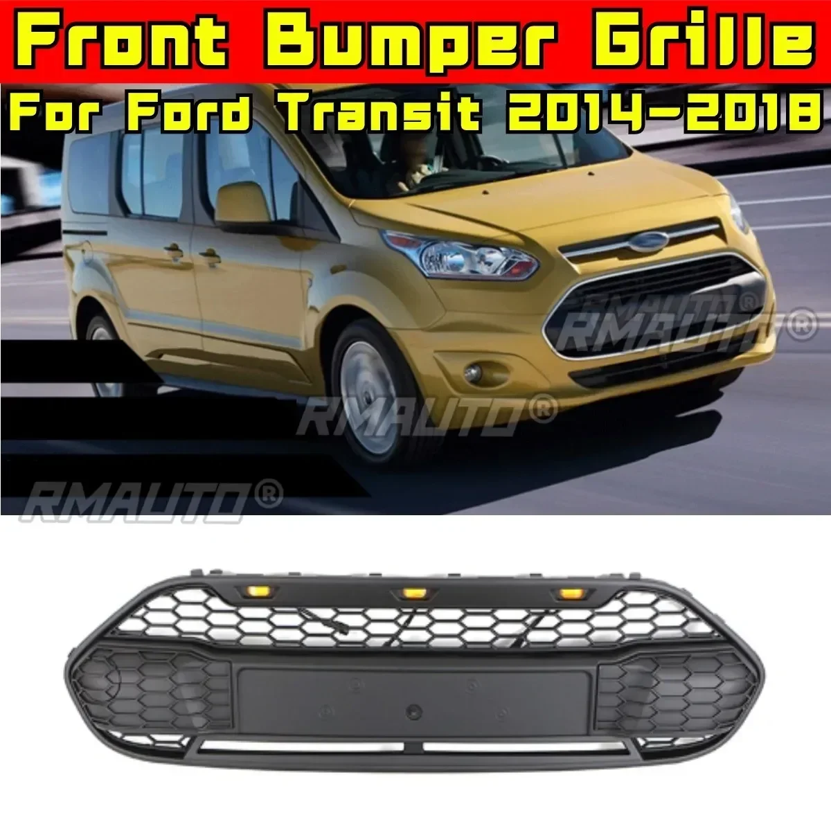 Bumper Grill Car Front Bumper Grill Body Kit Front Grill For Ford Transit 2014-2018 North America CONNECT Version Tunning Part