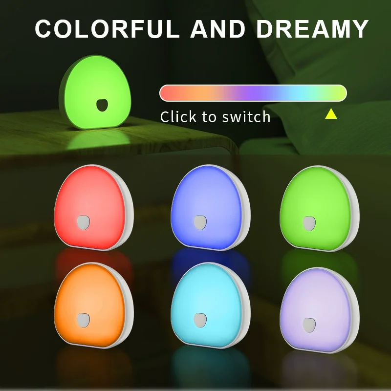 آلة الضوضاء البيضاء للنوم RGB مع صوت مهدئ وقابل لإعادة الشحن وإضاءة ليلية LED للاسترخاء في الصوت والإضاءة