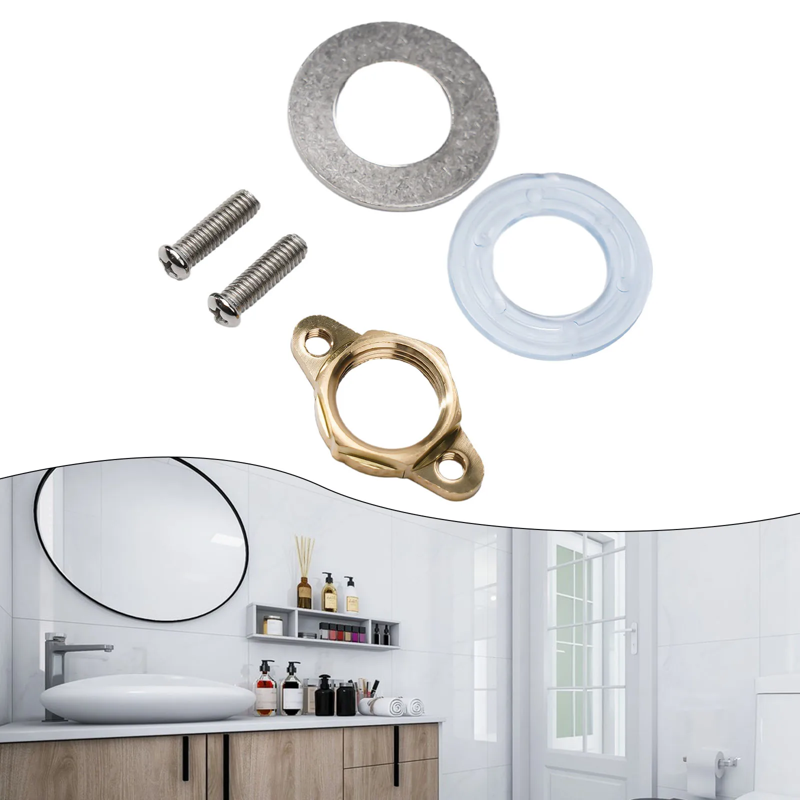 Copper Anti-Loosening Fastener System for Faucet Mounting on Pipes and Hoses Including Nuts Washers and Retaining Circlips