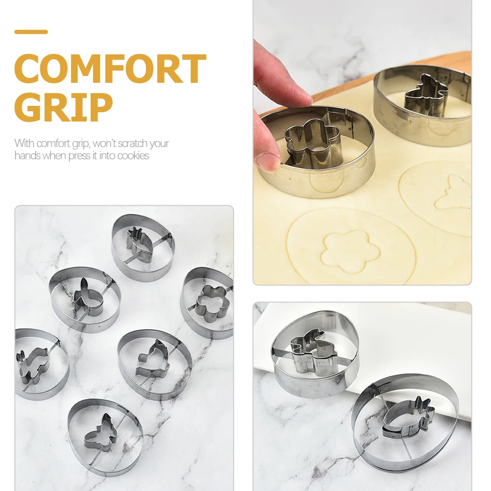 

9pcs Stainless Egg Cookie Cutters Baking Cookie Cutters For Baking Tools For Clay Chocolate Fondant Easter Reusable Biscuit