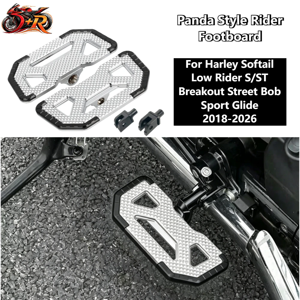 

Panda Style Rider Footboard Driver Floorboard Fit For Harley Softail Low Rider S/ST Breakout Street Bob Sport Glide 2018-2026