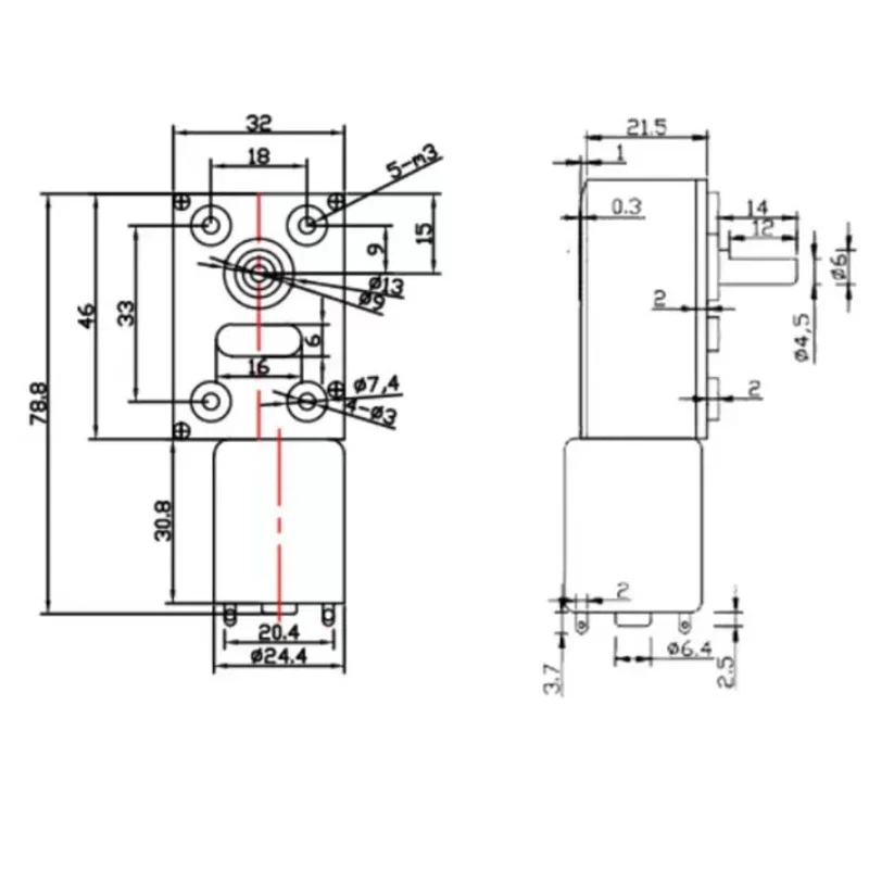 ZGY370 Worm Gear Motor JGY370 4632  DC 6V 12V 24V High Torque Worm Reversible Turbo Metal Geared Gear-box Reducer