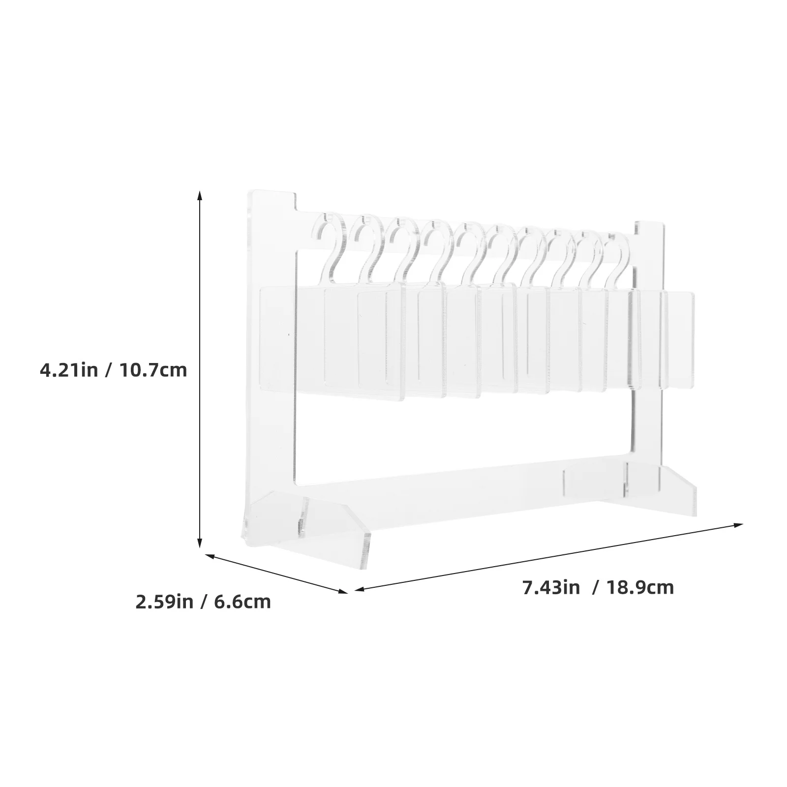 ชุดอุปกรณ์จัดเก็บเล็บอะคริลิค 1 ชุด รูปทรงไม้แขวนเสื้อขนาดเล็ก สำหรับจัดเก็บเล็บปลอม แบบใส สำหรับใช้ในร้านทำเล็บ