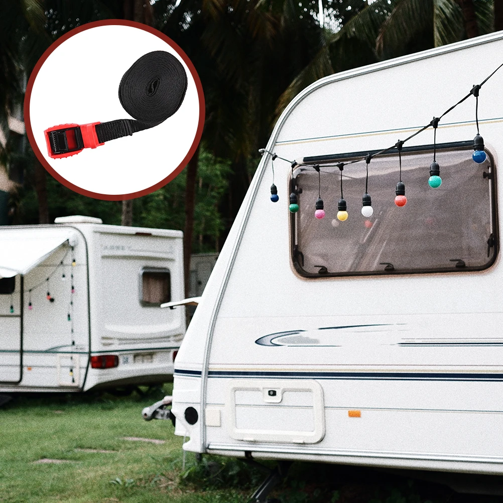 

1pc Thickened Fixed Rope 15ft Adjustable Sturdy Straps Durable Bundle Car Roof Goods Securing Logistic Delivery Straps