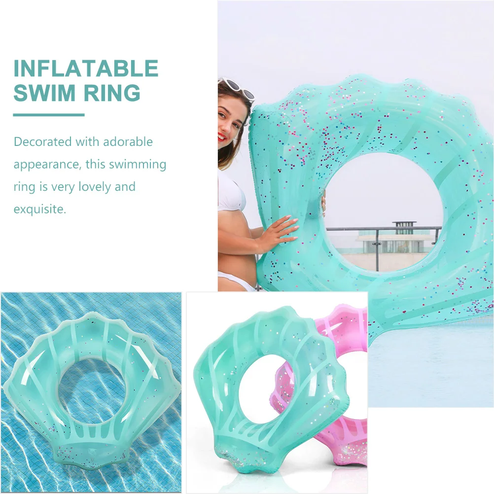 

PVC Inflatable Swim Ring Lovely Shell Design Floating Toy for Kids Adults Accessory Beach Use Foldable Summer