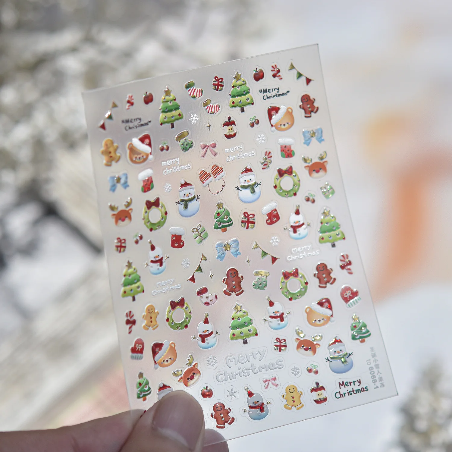 Nail Art Xmas Tree - Urocze świąteczne naklejki na paznokcie 5D