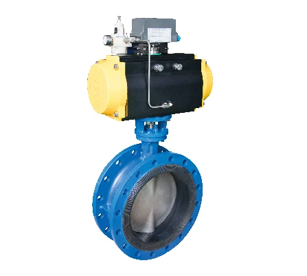 dn300 rubber sealing flanged triple eccentric Pneumatic butterfly valve