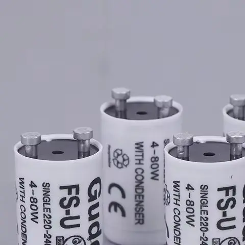 5pcs/set Single 220V-250V 4-80W Fluorescent Lamp Starter FS-U S2 TL Starter Tube Fuse Starters CE Rohs