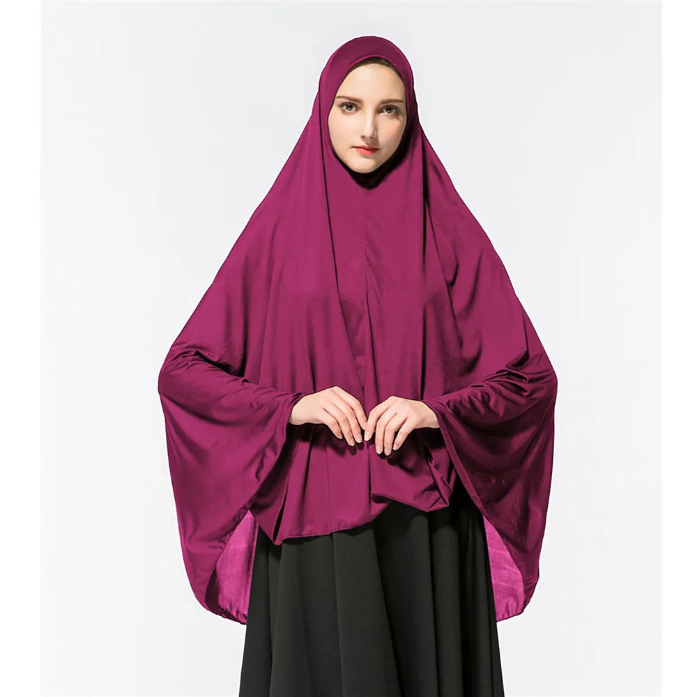 Bufanda larga Khimar musulmana para mujer, pañuelo Hijab por encima de la cabeza, velo de oración, prenda islámica árabe, cubierta completa, Burqa, ropa Niqab