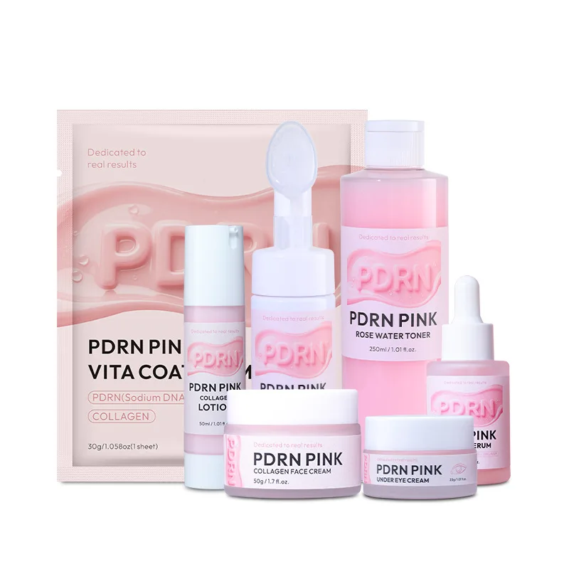 Salmon PDRN Collagen Skincare Set Peptide Serum Eye Cream Face Cream Firming Mask Moisturizing Lifting Elasticity Renewal Repair