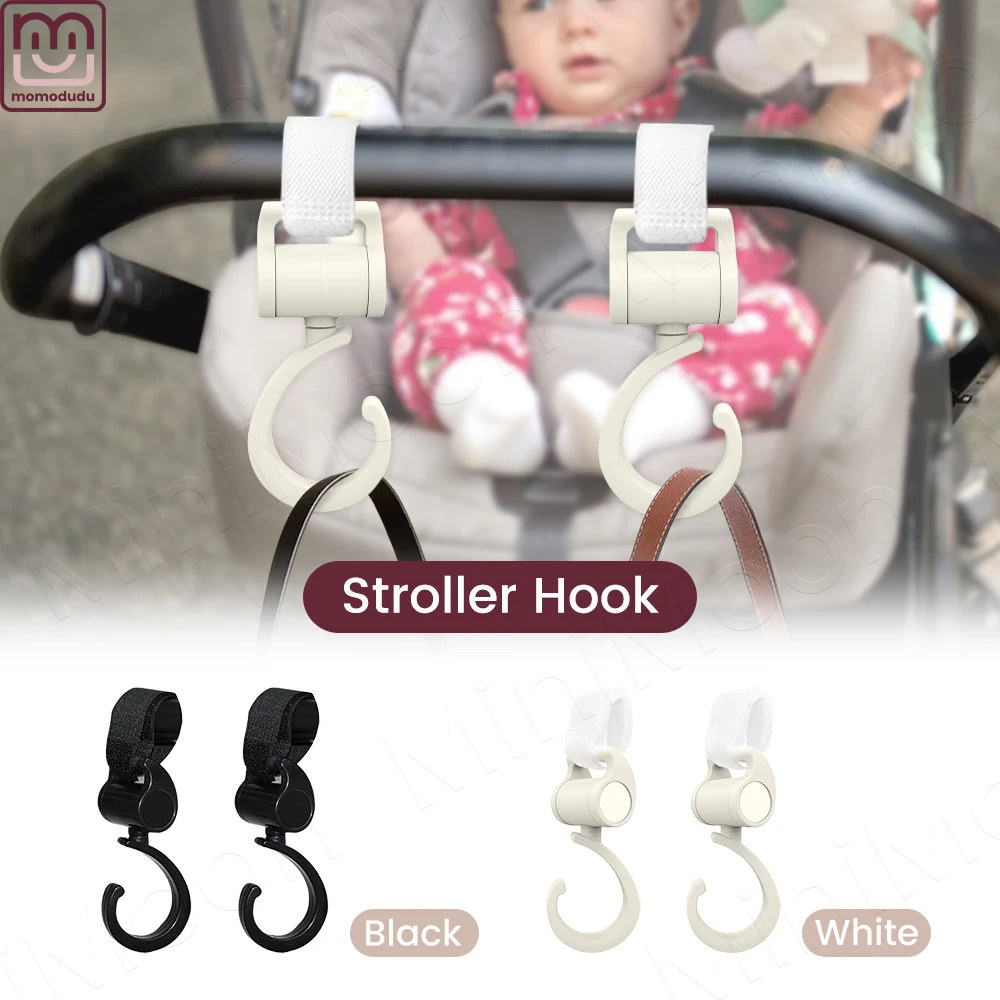 

360° Swivel Stroller Hooks, Versatile Hanging Clips for Easy Access on Prams, Wheelchairs & Shopping Carts