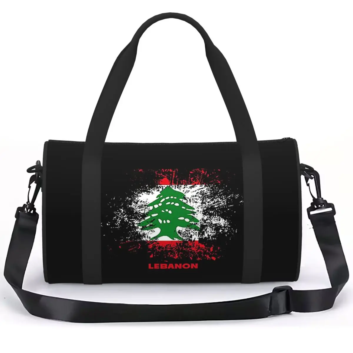Lebanon Watercolor, Lebanon Flag, Lebanese Outfit Luggage Bag Large Capacity Duffle Tote Bag Handbags Gym Bags Fitness