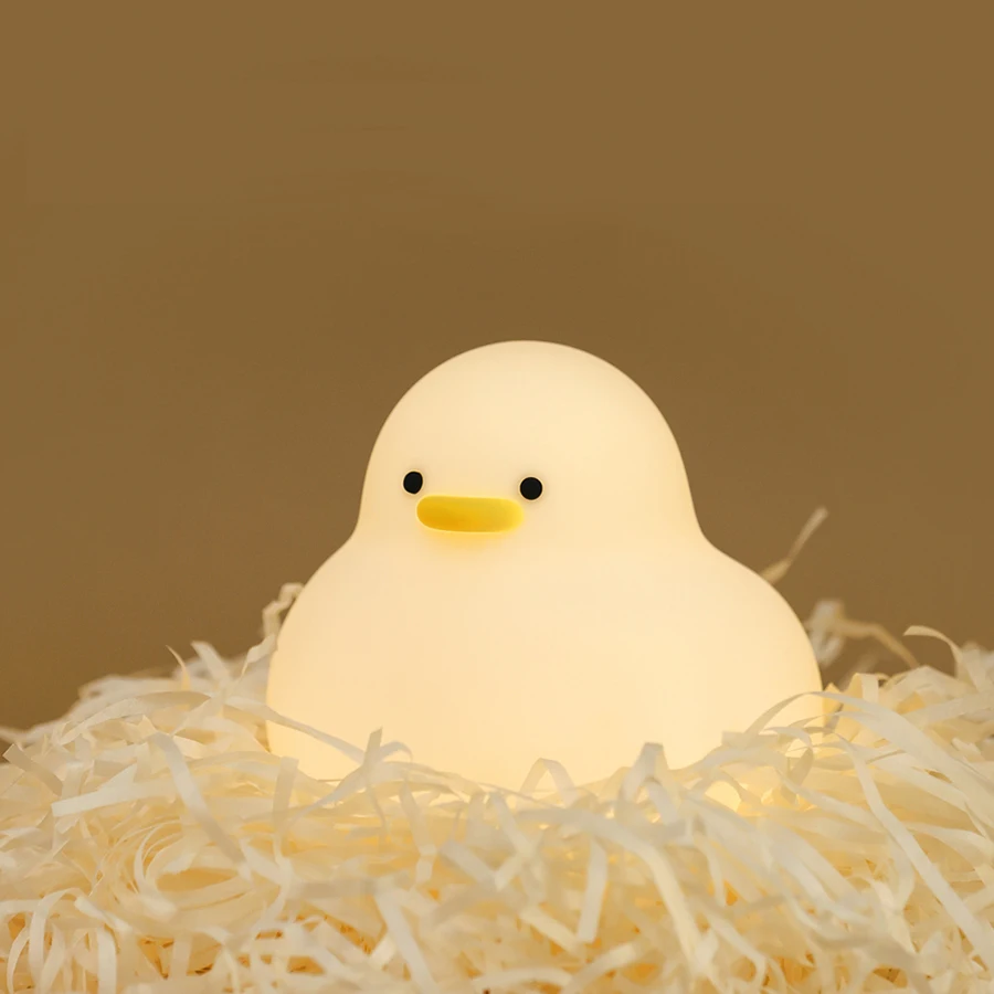 Soft Silicone Duck Night Light, Fun Desk Lamp, Carregamento USB, Housewarming presente ou presente de aniversário, Pato bonito