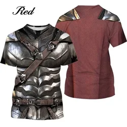 3d Print New Medieval Armor Graphic Tshirt For Men Short Sleeve Personalized Cool T-shirt Tee Tops Mens Oversized Tshirts