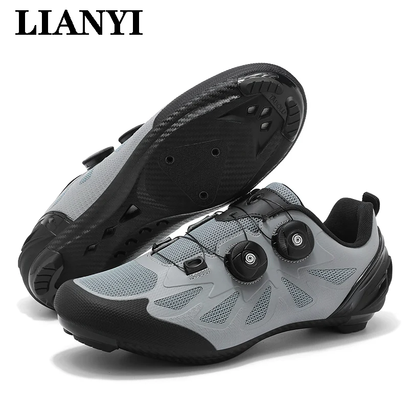 

LIANYI Autumn Cycling Shoes New Double Twist Buckle Bicycle Self-Locking SPD Road Bike Mountain Bike Sports Training Shoes 47#