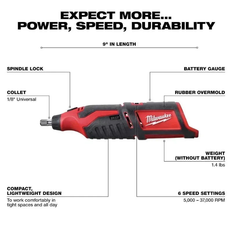 MILWAUKEE C12 RT/2460 M12™ Cordless Rotary Tool Milwaukee 12V Power Tools 2460-20