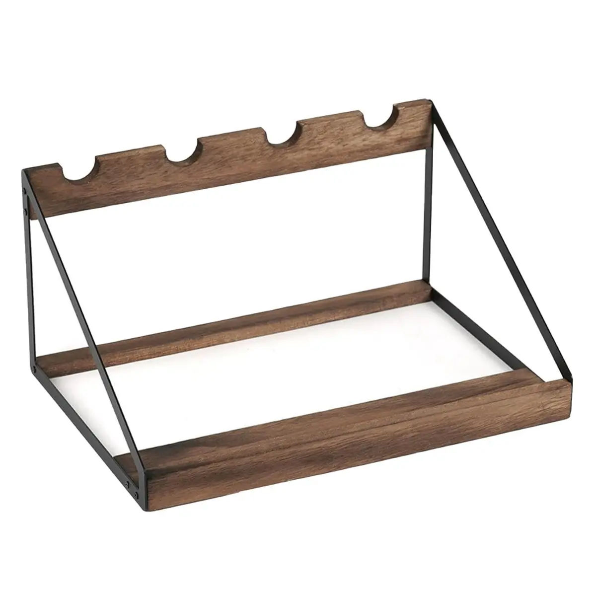 2026 New Wooden Red Wine Rack Desktop Slanted Wine Display Rack Iron Wood Combined with Multiple Red Wine Bottle Storage Rack